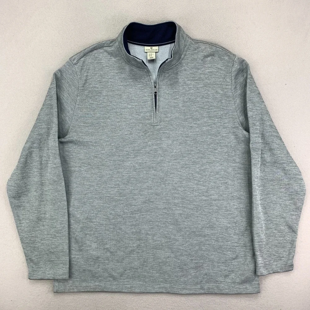 Rorie Whelan Golf 1/4 Zip Mens‎ 2XL Grey Pullover Mock Neck Sweatshirt Preppy